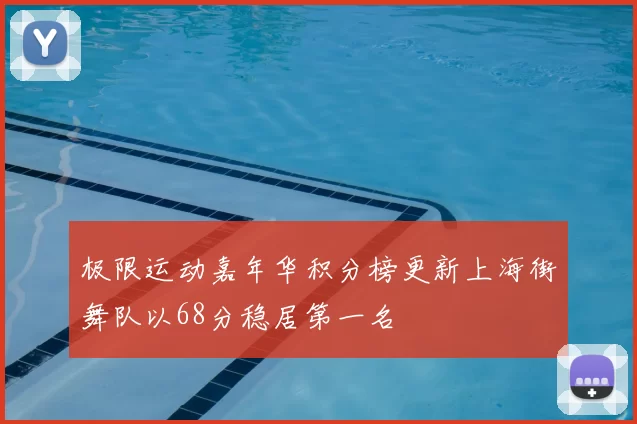 极限运动嘉年华积分榜更新上海街舞队以68分稳居第一名
